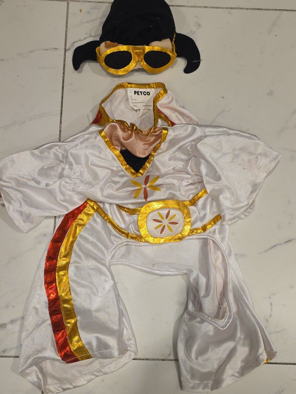 Star Wars White, Gold and Red Pet Costume with Goggles